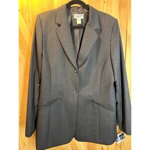 NWT Vintage Pendleton Warranted 100% Virgin Wool Gray Two-Button Blazer Jacket